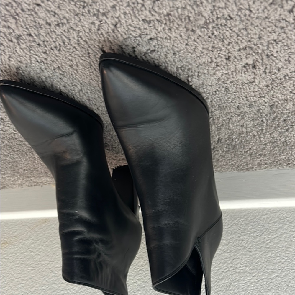 Black Leather Ankle Boots